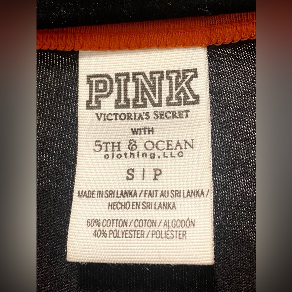 Victoria's Secret VS PINK San Francisco SF Giant Black & Orange Sequin Tank Top - Picture 8 of 15